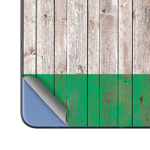 Ireland Flag Dark Wood Galaxy Z Fold5 5G Skin